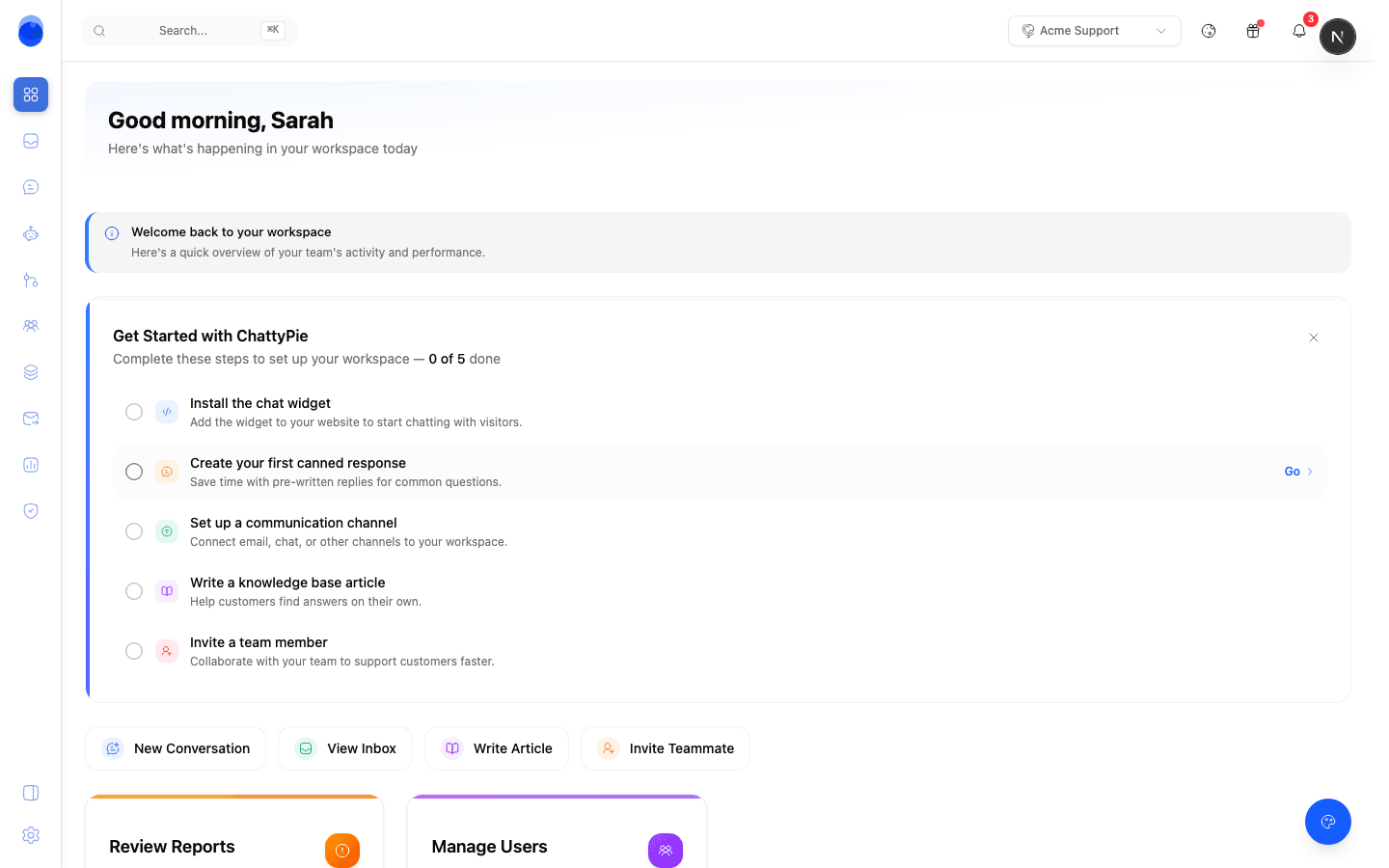 Un chat entrante en la bandeja compartida de Chattypie con el contexto del visitante